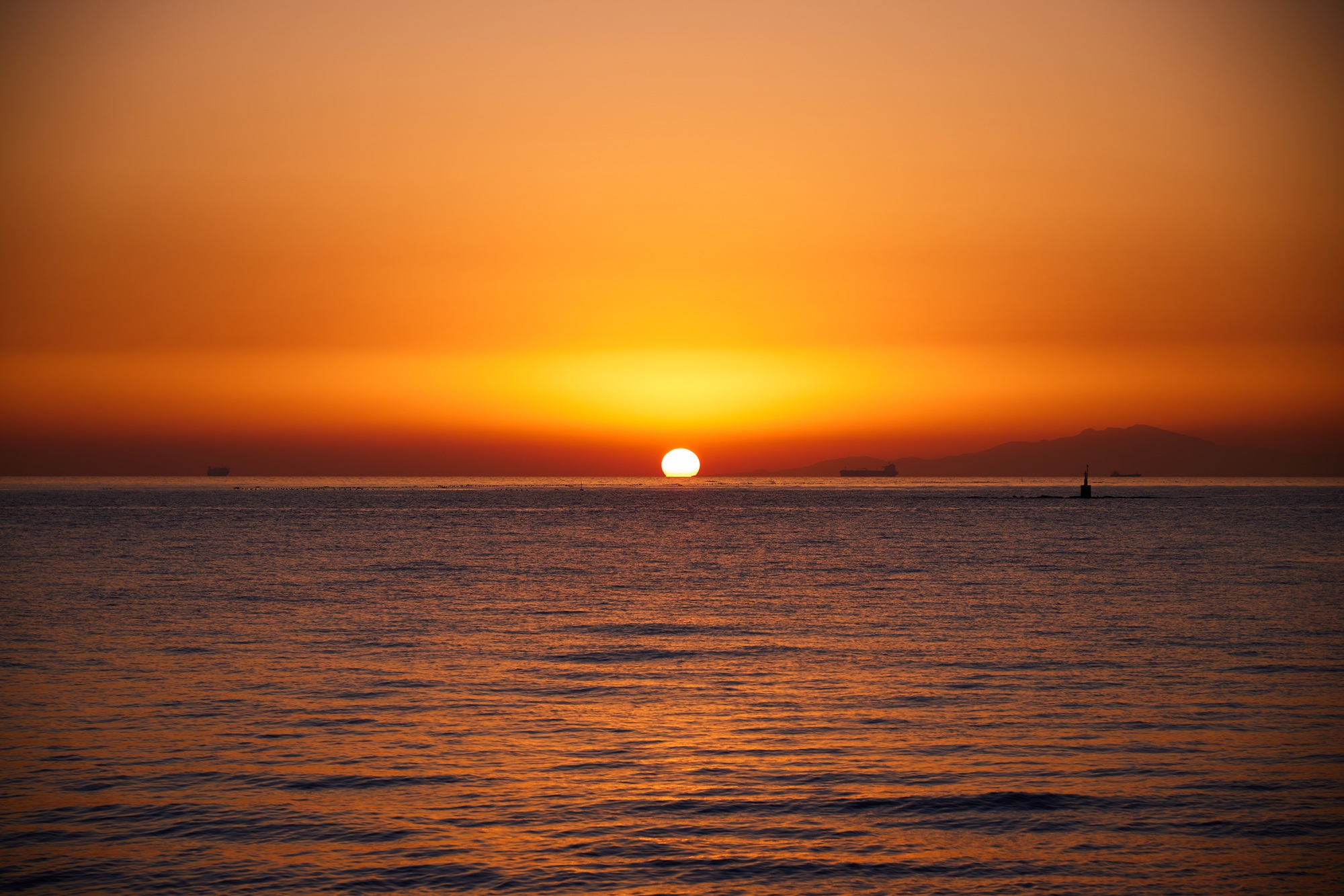 保田海岸からの夕日の画像