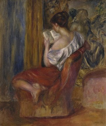 「読書する女」　ピエール＝オーギュスト・ルノワールの画像