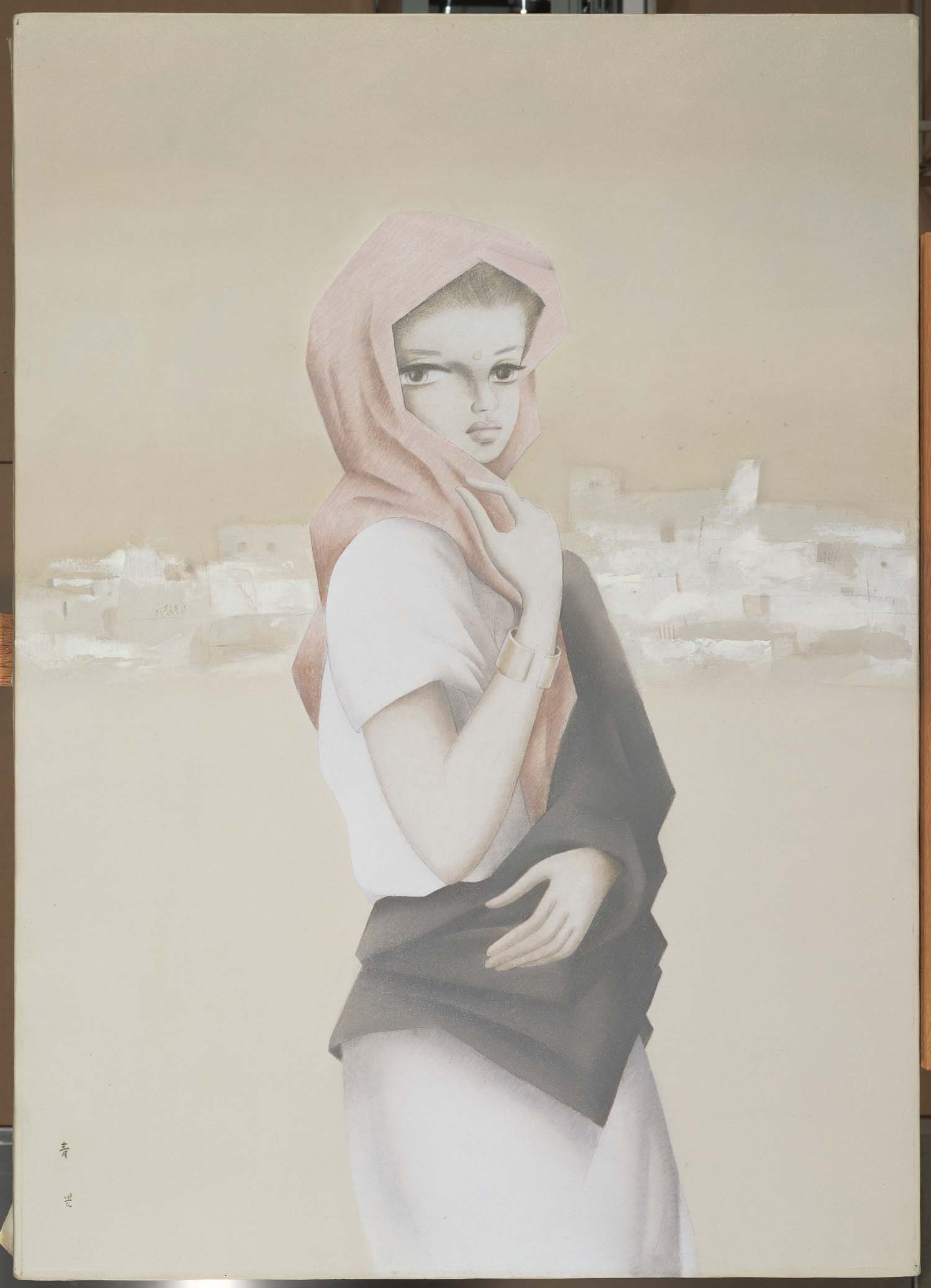 東郷青児〈ケナの少女〉1973年　油彩の画像