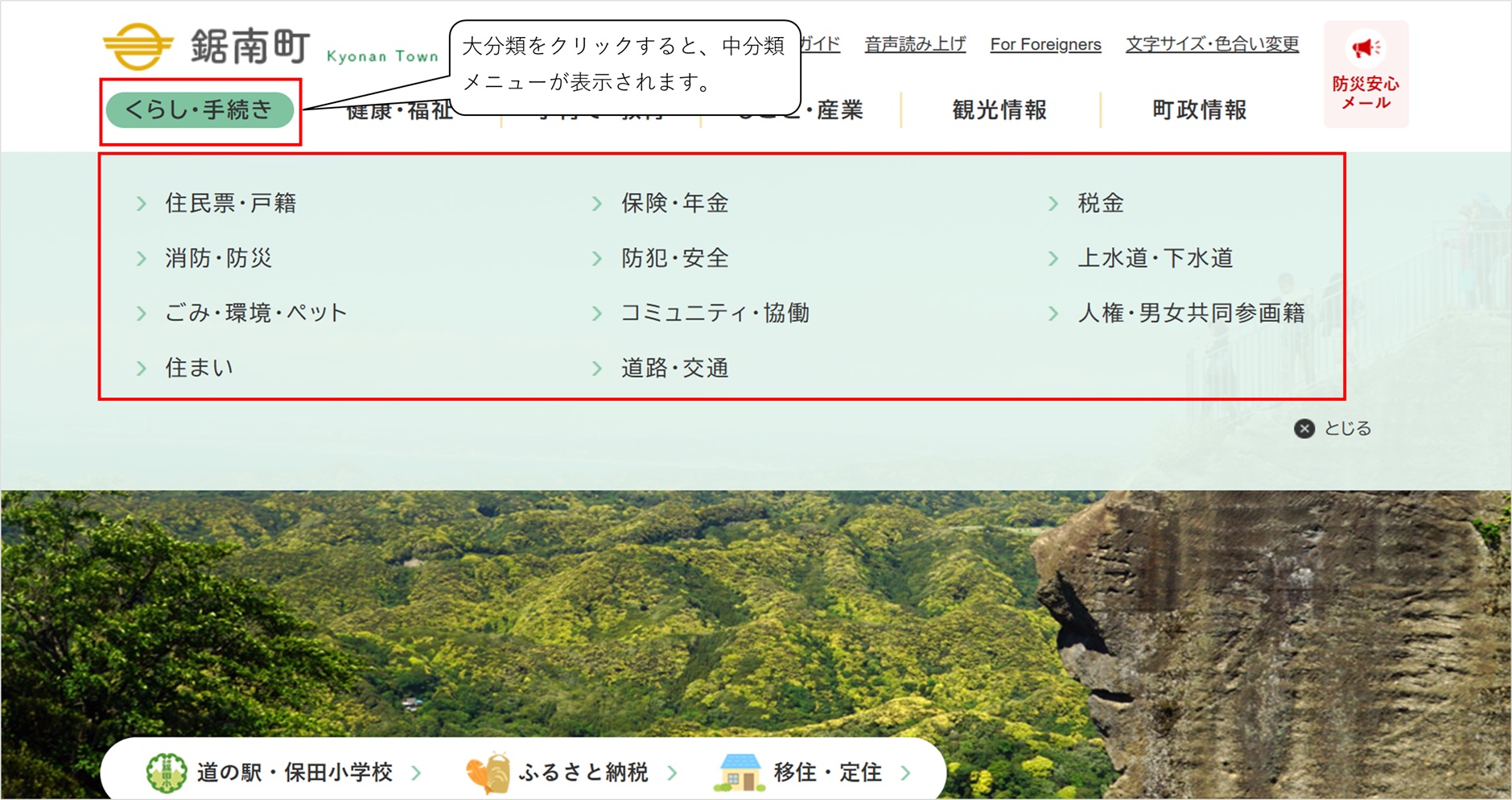 大分類の説明画像