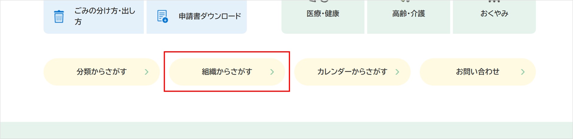 組織でさがすの説明