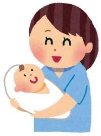 赤ちゃんを抱く人のイラスト
